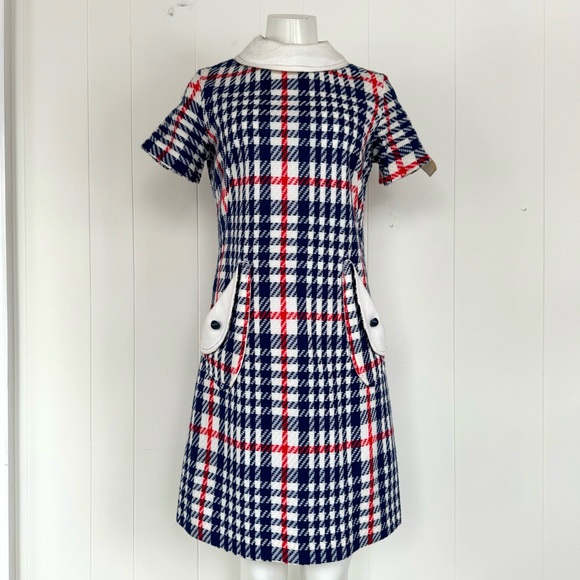 Vintage Dresses & Skirts - Vintage 60s Deadstock Plaid Shift Dress